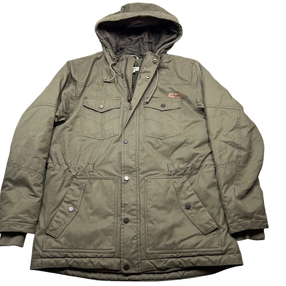 Ariat Grizzly 2.0 Parka Womens Medium Olive Green Insulated Jacket hooded coat
